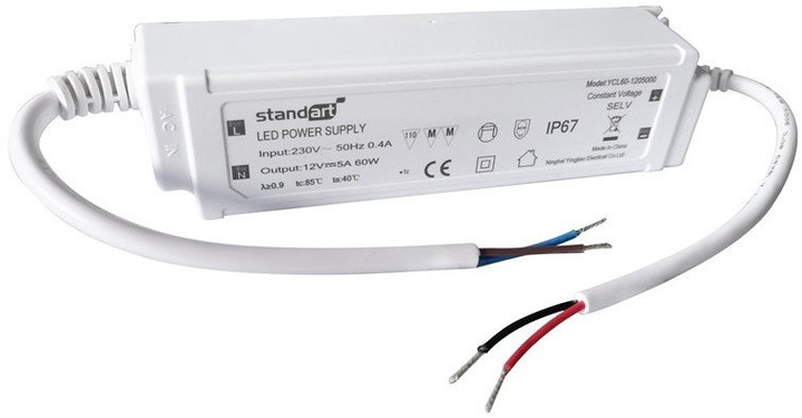 Zasilacze LED Standart 60W 5A 12V DC IP67 (4772013311560) - obraz 1