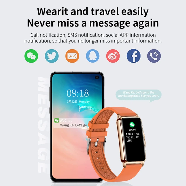 Розумний смарт годинник Smart Mioband Nano+ Orange, 2 ремешка - изображение 2