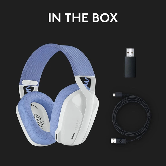 Навушники з мікрофоном Logitech G435 LIGHTSPEED White (981-001074) - Фото 8 Навушники з мікрофоном Logitech G435 LIGHTSPEED White (981-001074) - изображение 8