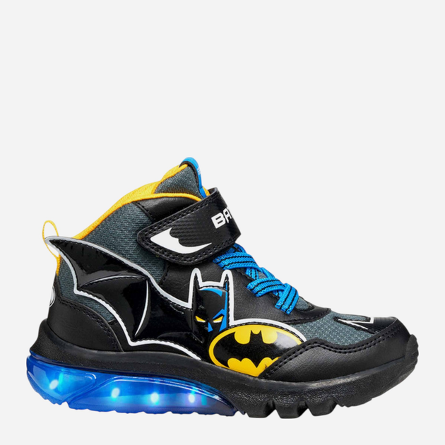 Buty sportowe młodzieżowe chłopięce za kostkę, świecące, zapinane na rzepy Geox J Ciberdron Boy J56LBE-0BC14-C0054 24 Czarne (8058192513138) - obraz 5