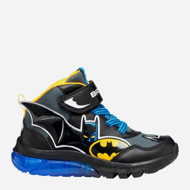Buty sportowe młodzieżowe chłopięce za kostkę, świecące, zapinane na rzepy Geox J Ciberdron Boy J56LBE-0BC14-C0054 26 Czarne (8058192513152) - obraz 1
