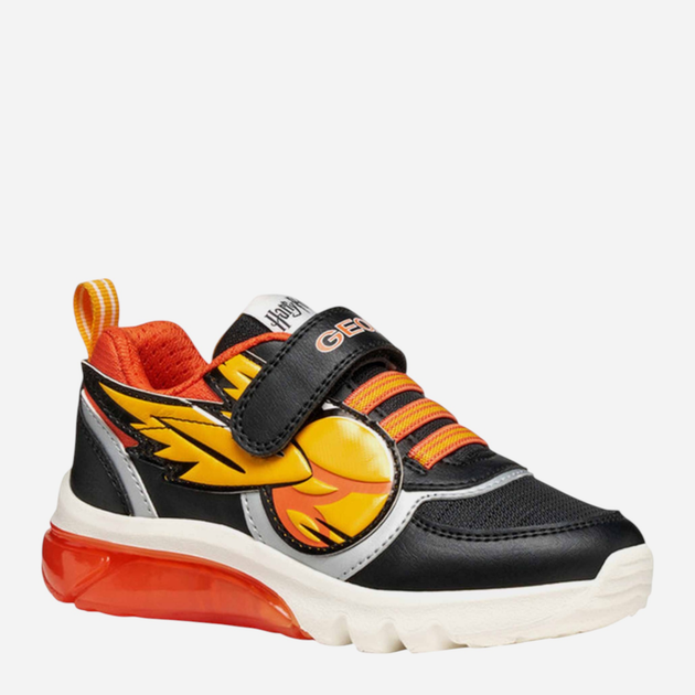 Buty sportowe chłopięce na rzepy świecące Geox J Ciberdron Boy J56LBH-054FU-C0038 28 Czarne (8058192455599) - obraz 2