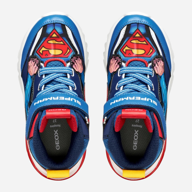 Młodzieżowe chłopięce buty sportowe za kostkę, świecące, zapinane na rzepy Geox J Ciberdron Boy J56LBF-0BC14-C0200 35 Niebieskie (8058192456367) - obraz 5