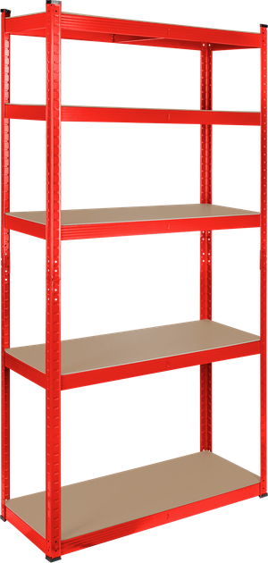 Regał metalowy Rebel RB-1251R 180 x 90 x 40 cm Czerwony (5901890104005) - obraz 1
