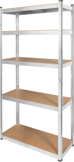 Regał metalowy Rebel RB-1251 180 x 90 x 40 cm Srebrny (5901890104548) - obraz 3