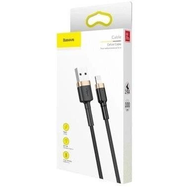 Кабель Baseus Cafule Series USB For Lightning 1м 2.4A (CALKLF-BV1) Gold/Black - изображение 9