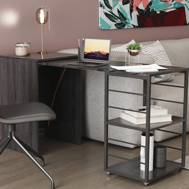 Стіл-тумба трансформер Смарт 2/2 Ferrum-decor 750x1450x600 Чорний метал ДСП Сосна Кембра 16 мм (FRD-105104) - Фото 1 Стіл-тумба трансформер Смарт 2/2 Ferrum-decor 750x1450x600 Чорний метал ДСП Сосна Кембра 16 мм (FRD-105104) - изображение 1