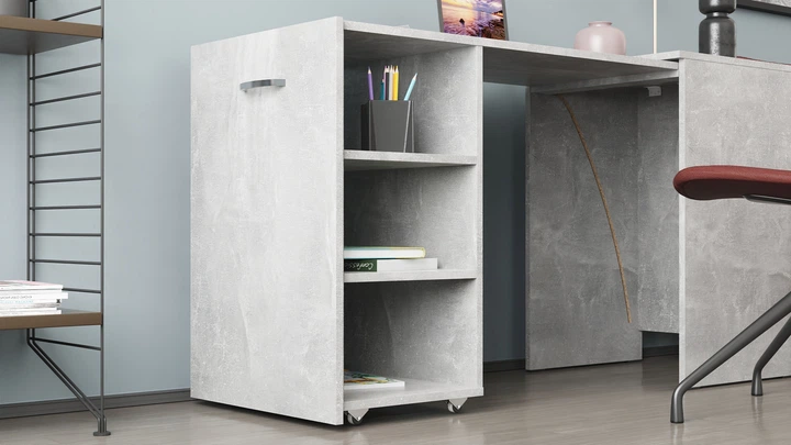 Стол-тумба трансформер Смарт 1 Ferrum-decor 750x1450x500 ДСП Бетон 16 мм (FRD-105073) - изображение 10