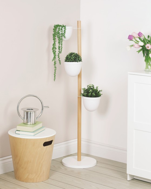 Kwietnik Umbra Floristand stojący biało-brązowy 139 x 44 cm (028295335447) - obraz 4