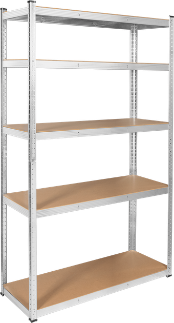 Regał metalowy Rebel RB-1252 205 x 120 x 45 cm Srebrny (5901890104043) - obraz 1