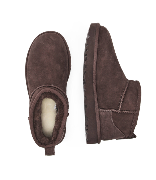 Жіночі уггі Ультра Міні Темно-Коричневі Замшеві UGG Classic Ultra Mini Chocolate Suede (41, темно коричневий) - изображение 6