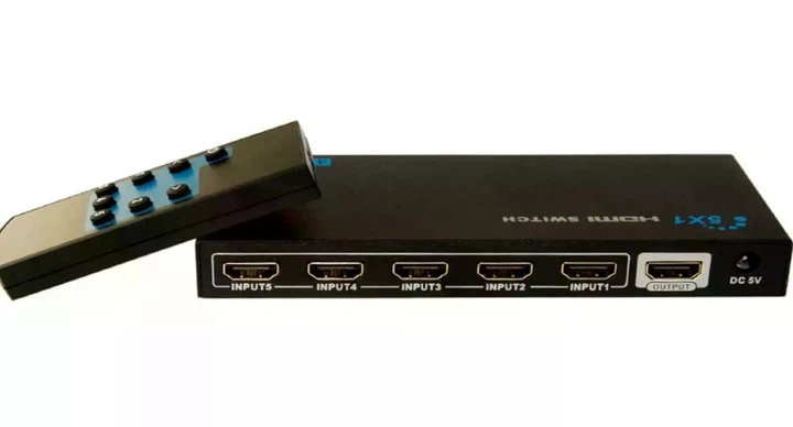HDMI видео переключатель 1шт 5x1 управление 5 устройствами через пульт вывод сигнала на один дисплей - изображение 10