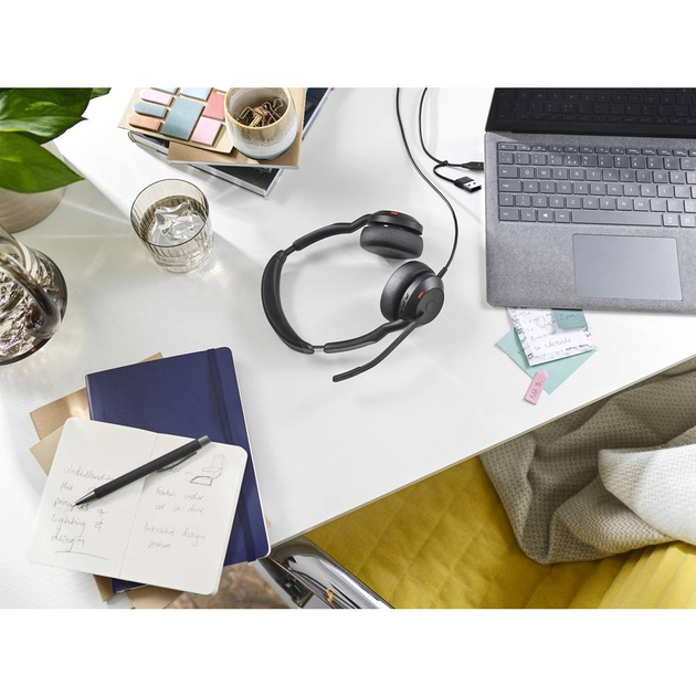 Słuchawki Jabra Evolve2 50 USB C/A MS Stereo Black (25089-999-799) - obraz 3