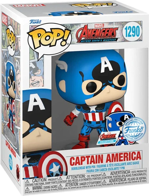 Figurka Funko Pop! Marvel Los Vengadores Avengers Captain America Exclusive z przypinka 9 cm (889698701280) - Zdjęcie 1 Figurka Funko Pop! Marvel Los Vengadores Avengers Captain America Exclusive z przypinka 9 cm (889698701280) - obraz 1