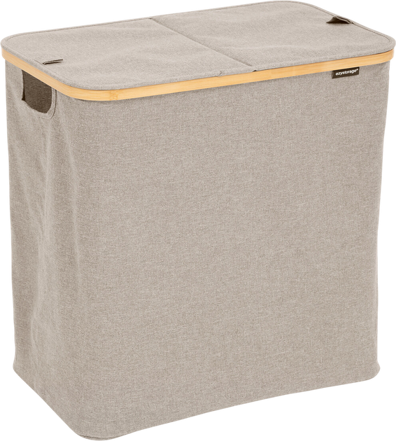 Кошик для білизни 5five Simply Smart Tidy двокамерний бежевий 80 л (3560233014450) - зображення 1