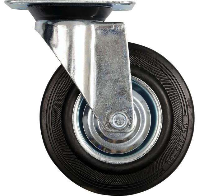Kółko skrętne Vorel 87317 z czarną gumą 200 mm (5906083873171) - obraz 1
