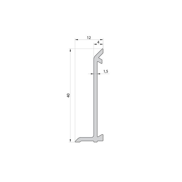 Плинтус накладной FSPRO P1240 алюминиевый 2,5 м Окрашенный Черный (F1.P1240B) 1 м. п. - изображение 4