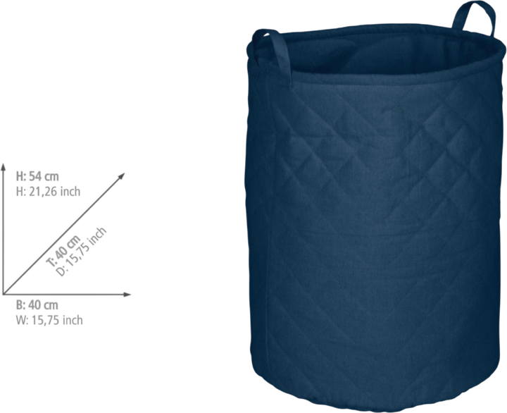 Кошик для білизни Wenko Tom Tailor стьобаний темно-синій 67 л (4008838396339) - зображення 5