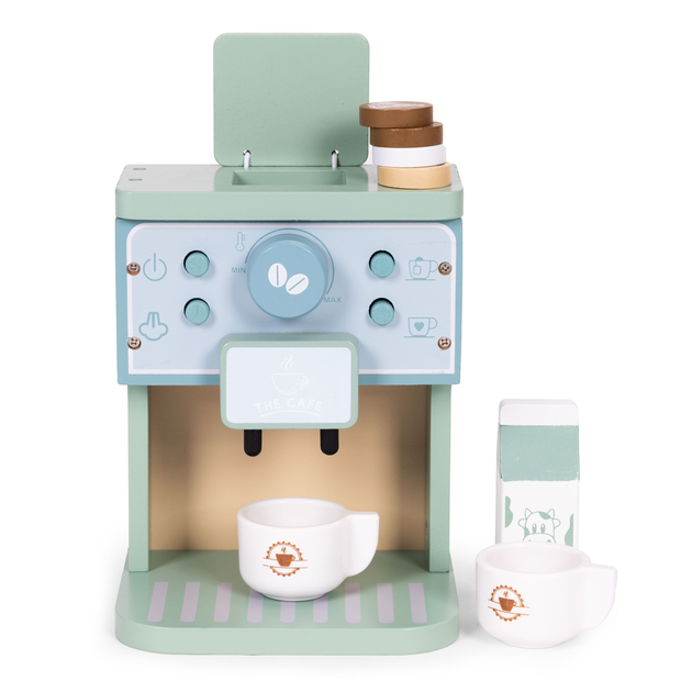 Drewniany ekspres do kawy EcoToys dla dzieci zestaw baristy 8 elementów (5905817007332) - obraz 2