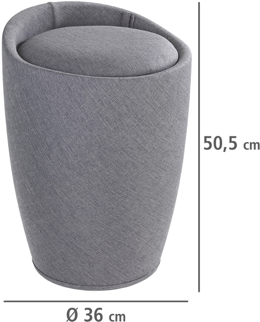 Kosz-pufa na pranie Wenko Candy 2 w 1 szary 20 l (4008838163566) - obraz 9