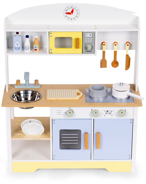 Kuchnia dla dzieci EcoToys piekarnik, pralka, mikrofala, 12 akcesoriów (5905817007349) - obraz 1