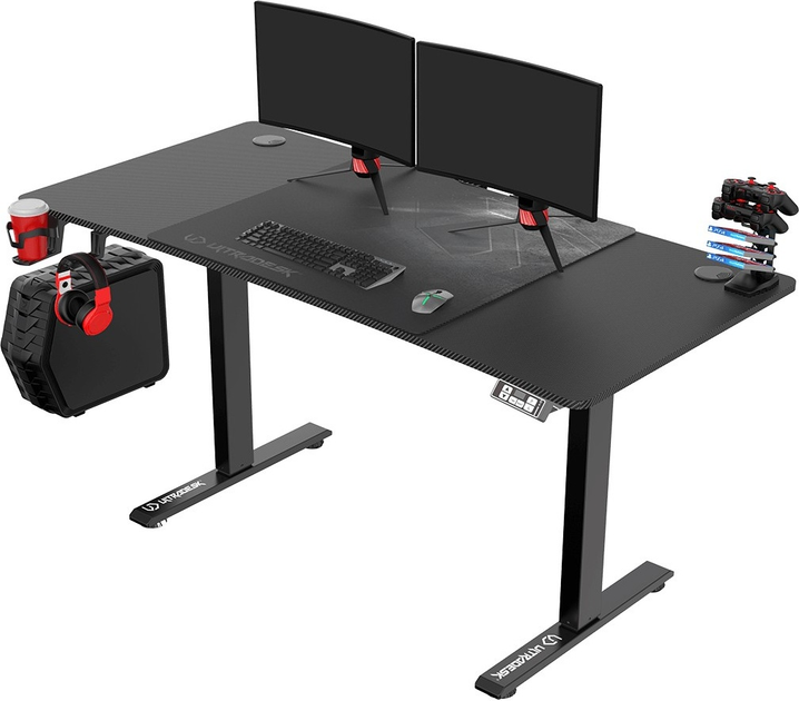 Biurko gamingowe ULTRADESK Level V2 Black (UDESK-LVA-BB) - obraz 7