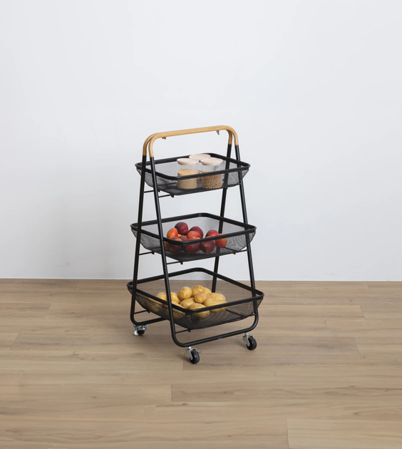 Wózek kuchenny 5five Simply Smart Mayaj na kółkach 48 x 41.5 x 86 cm Czarny (3560233533609) - obraz 2