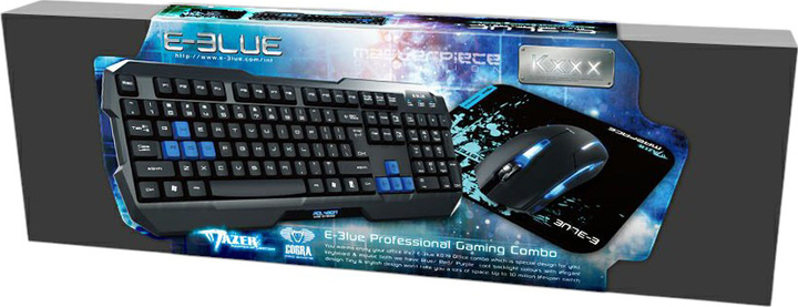 Комплект дротовий E-blue Polygon Black/Blue (EKM820BK) - зображення 6