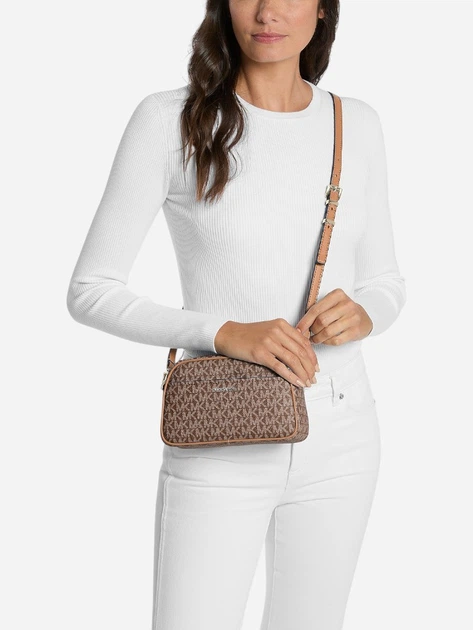 Сумка крос-боді через плече жіноча маленька Michael Kors Jet Set Sm Camera Xbody 32F5GJ6C5B 252 Темно-коричнева (800070349067) - зображення 2