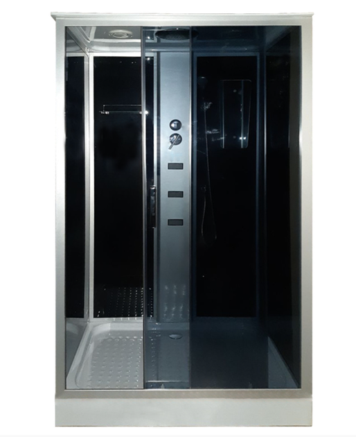 Гидромассажная кабина KO&PO 715 G 120x80х215 см душевой бокс на низком поддоне правая тонированное стекло раздвижная дверь (C15037) - изображение 3