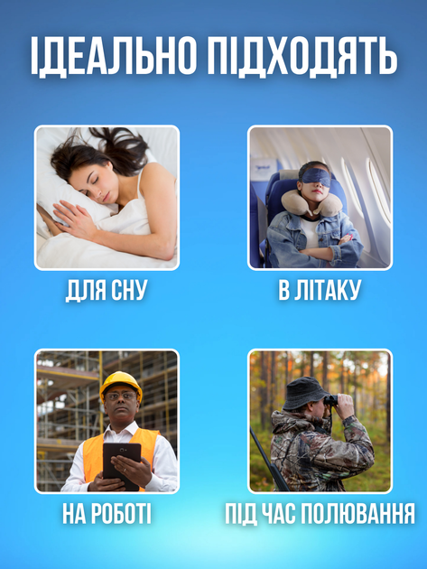 Беруши для сна антихрап затычки силиконовые пробки заглушки в уши антишумовые вкладыши с высокой шумоизоляцией многоразовые мягкие высоким шумоподавлением от храпа шума для тишины самолёта поезда путешествий отдыха с кейсом футляром Hechpro чёрные ТБear1 - изображение 7