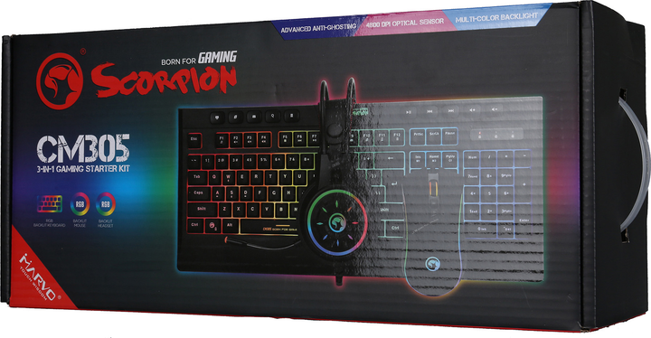 Zestaw przewodowy Marvo CM305 Black (CM305 US) - obraz 5