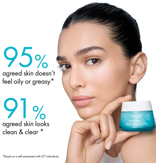 Гель-сорбет Vichy Mineral 89 48Hr Moisture матувальний для жирної та комбінованої шкіри 50 мл (3337875894104) - зображення 6
