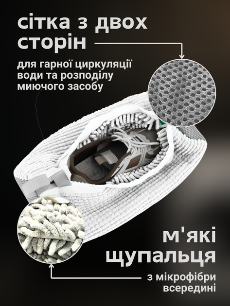 Мішок чохол для прання взуття спортивного кросівок пральний пакет для делікатної стірки мішечок в машинку спеціальний чохол сумка для пральної машини Hechpro АНsac2 Б - зображення 2