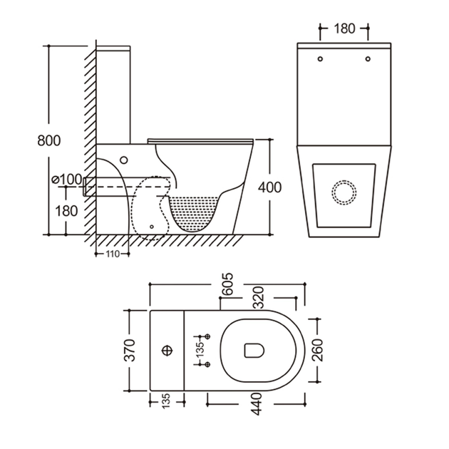 Бачок до унітазу-компакту Mixxus Bevel-0405-R Tank 605х370х800 зі зливною арматурою (MI8325) - изображение 5