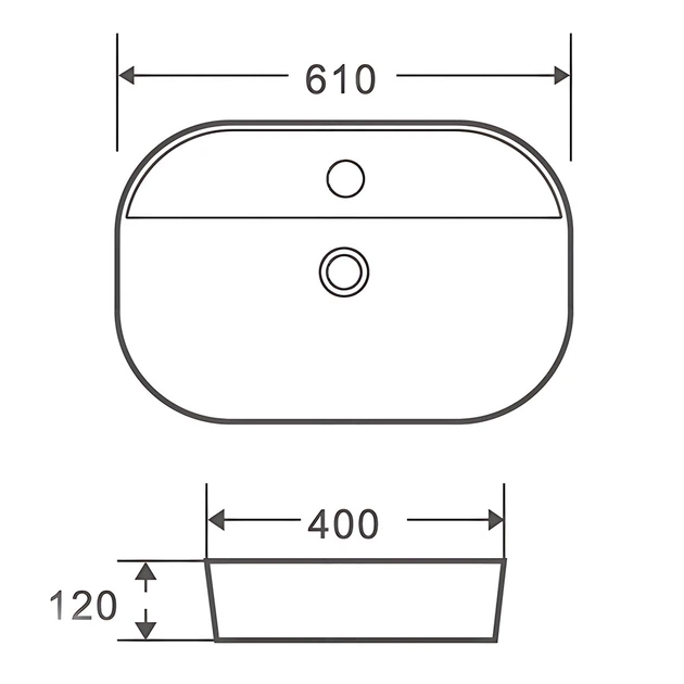 Раковина накладная Mixxus Premium ELLIPSE-0204 600х380х115mm с отверстием под смеситель (MP6679) - Фото 6 Раковина накладная Mixxus Premium ELLIPSE-0204 600х380х115mm с отверстием под смеситель (MP6679) - изображение 6