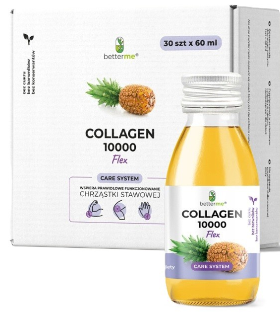 Suplement diety Better Me Collagen 10000 Flex Kolagen Rybi do picia Ananas 30 x 60 ml (5905123512148) - obraz 1