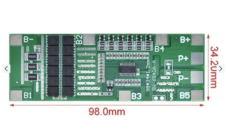 BMS 6s Контроллер (плата защиты) Li-ion аккумуляторов 40а с балансировкой - изображение 3