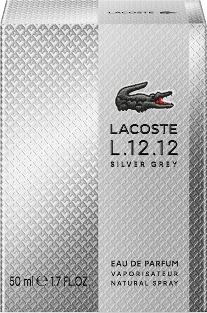 Парфумована вода для чоловіків Lacoste L.12.12 Silver Grey 50 мл (3386460165891) - зображення 3