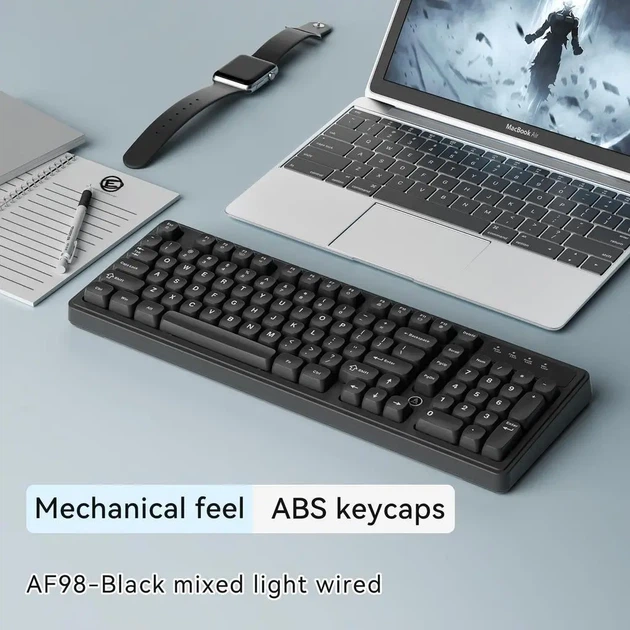 Игровая клавиатура Ajazz AF98 (98 клавиш, RGB подсветка, USB-C