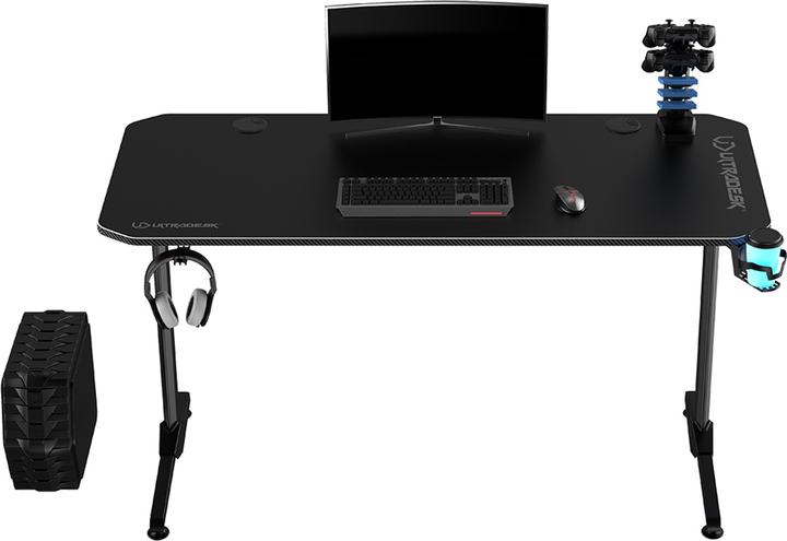 Biurko gamingowe ULTRADESK Frag V3 Black (UDESK-FG-BB) - obraz 3