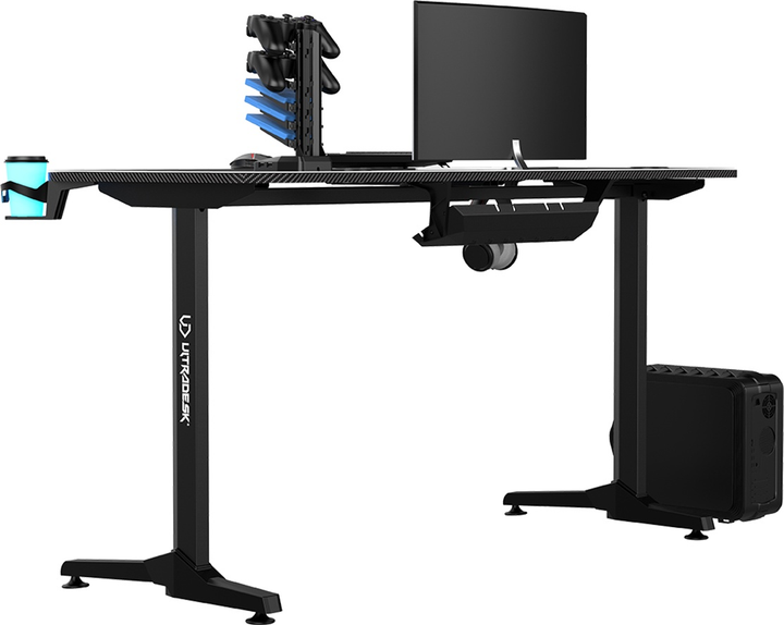 Biurko gamingowe ULTRADESK Frag V3 Black (UDESK-FG-BB) - obraz 4