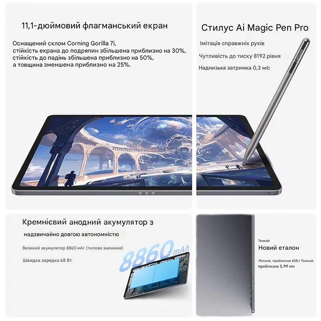 Планшет Lenovo XiaoXin Pad Pro GT 8/256Gb Grey – фото, відгуки
