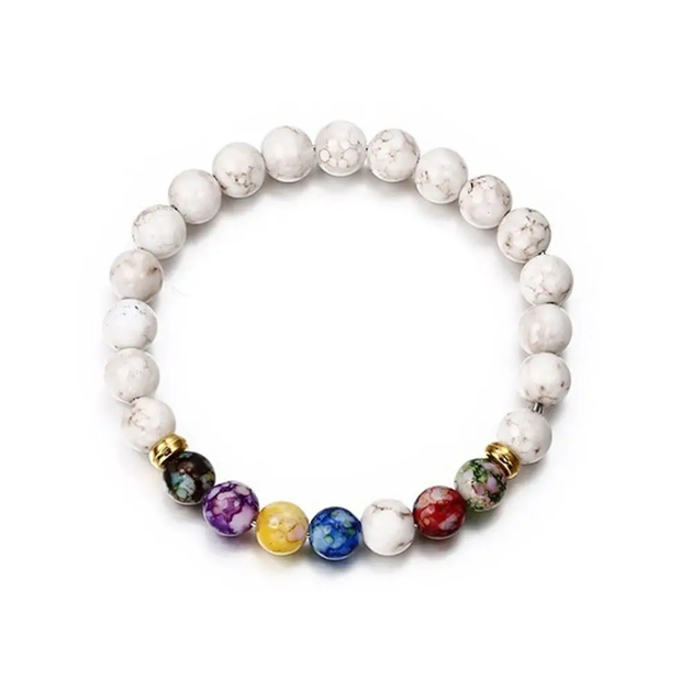 Браслет 7 чакр лечение Будды рельсы йога целебная энергия натуральный камень белый шунгит агат - Фото 2 Браслет 7 чакр лечение Будды рельсы йога целебная энергия натуральный камень белый шунгит агат - изображение 2