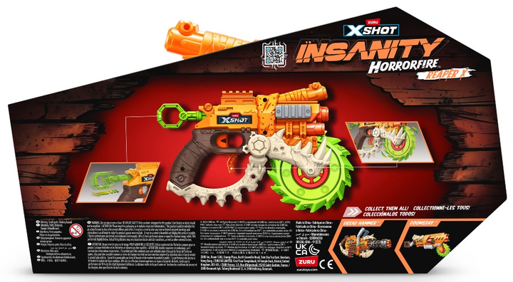 Швидкострільний бластер Zuru X-Shot Insanity Horrorfire Reaper-x 8 патронів (36730) (193052064202) - зображення 9