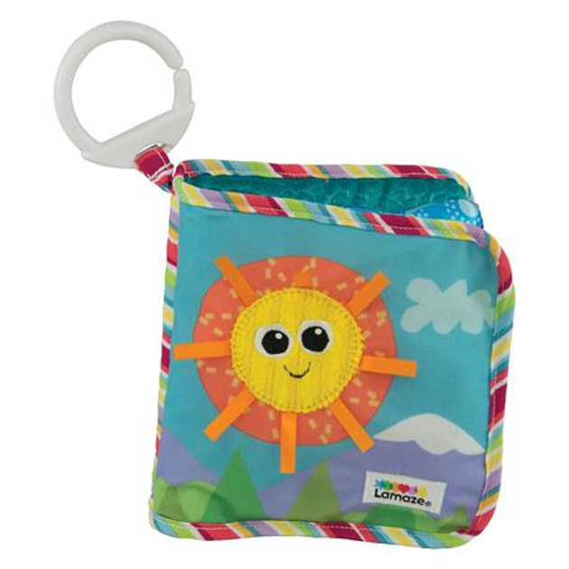 Miękka książeczka-zawieszka Lamaze Pierwsze odkrycia z piszczałką (L27126) (796714271262) - obraz 1