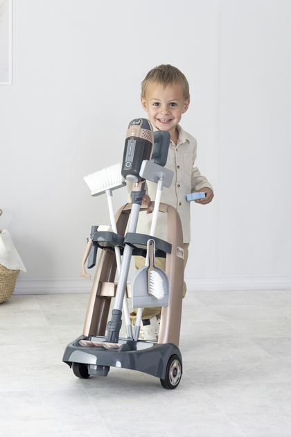 Wózek do sprzątania Smoby Toys Rowenta z odkurzaczem ręcznym i akcesoriami (7600330326) (3032163303268) - obraz 10