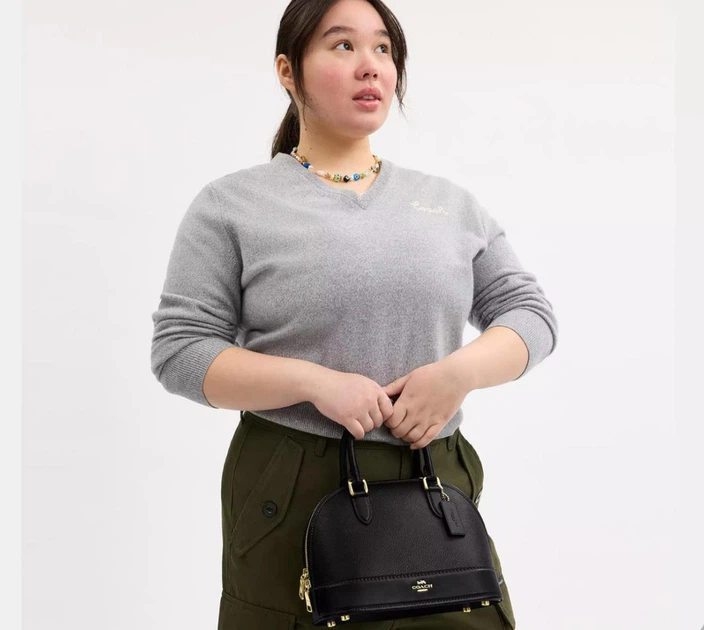 Жіноча сумка Coach Sabrina Satchel Bag CAM56 Black – Оригінальні