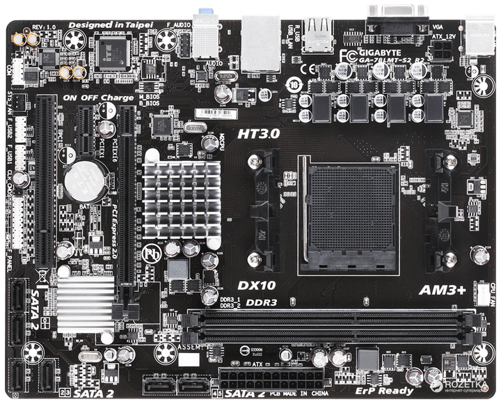 Материнская плата Gigabyte GA-78LMT-S2 R2 (AM3/AM3+, AMD 760G, PCI-Ex16 ...
