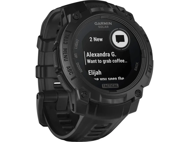 Смарт-годинник Garmin Instinct 3 50mm AMOLED Tactical Edition Black with Black Band (010-03020-50/90) - изображение 3